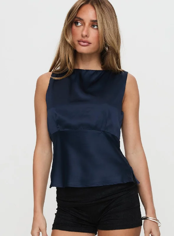 Charming Women's Garments Casual Chic Jaide Top Navy