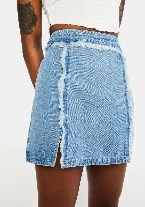 Women's High-Fashion Clothes Exclusive Discounts Our Time's Over Denim Mini Skirt