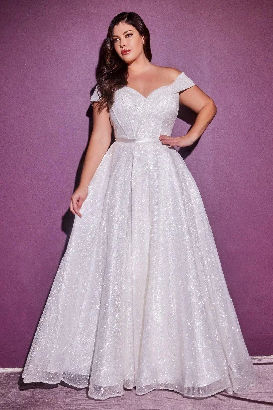 Women's Party Outfit Limited-Time Offer Cinderella Divine CD214WC Off Shoulder Long Plus Size Wedding Dress