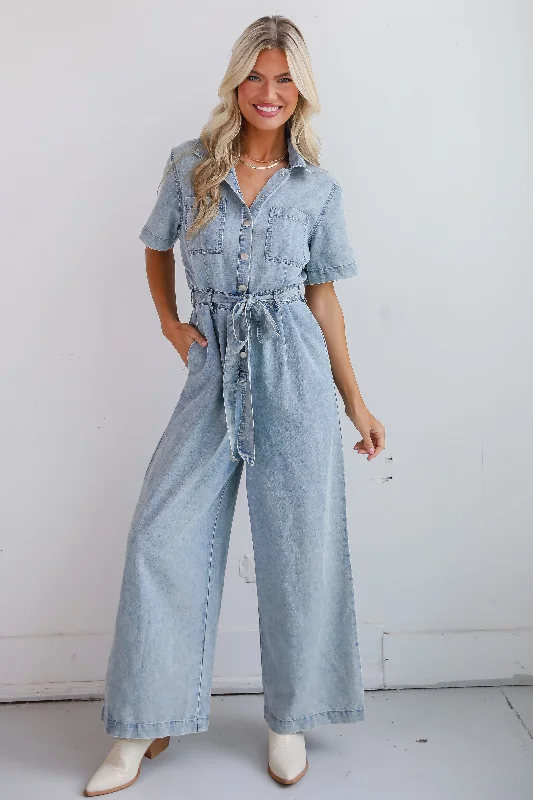 Women's Resort Garments Premium Style Offers FINAL SALE - Fresh Perfection Denim Jumpsuit