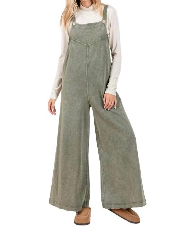 Women's Elegant Outfit Massive Selection Sale Mcbee Overalls In Olive