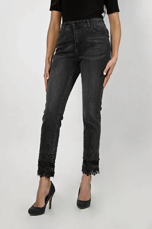 Stylish Women's Outfit Limited Stock Denim Pants In Black