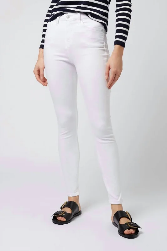 Women's Trendy Clothes Trend Alert High Rise Denim Jamie Moto Skinny Jeans In White