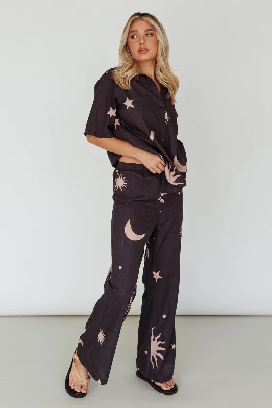 Women's Trendy Clothing Special Offers, Don't Miss Just A Hunch Pants Sun Moon Black