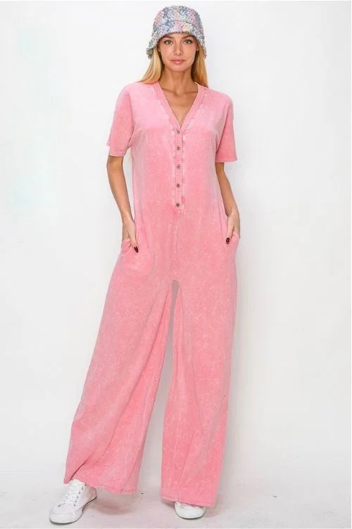 Sustainable Fashion Clothing For Women End Of Season Sale Casual Bliss Washed Pink Jumpsuit