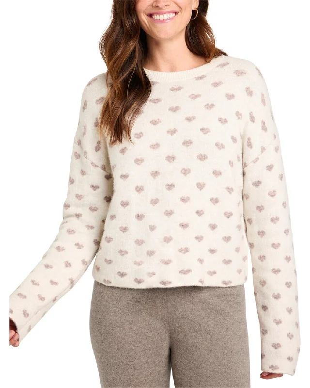 Women's Transitional Apparel Latest Fashion Splendid Lolly Hearts Wool-Blend Sweater