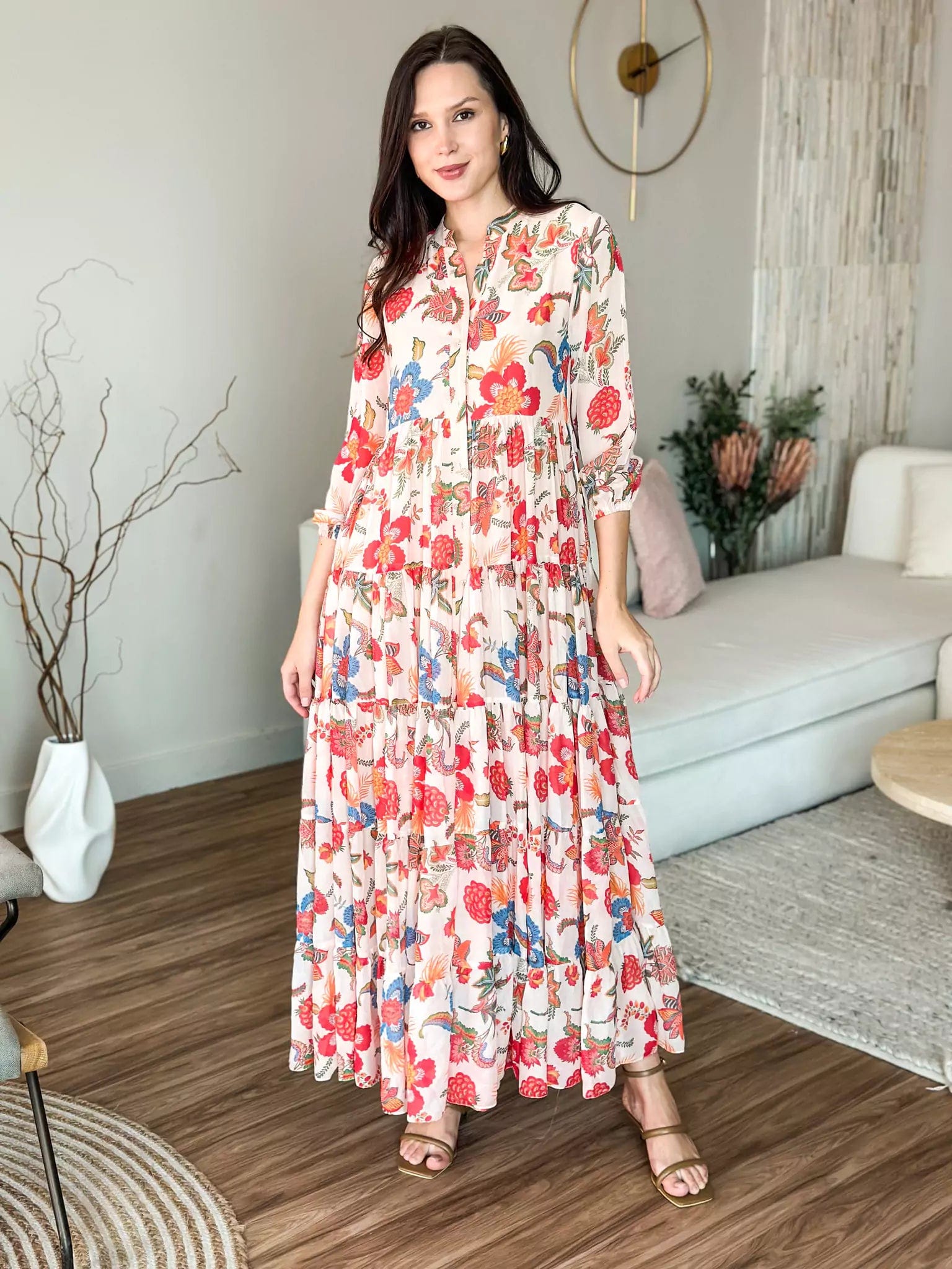 Trendy Athleisure Clothing For Women Clearance Sale, All Cheap Hattie Floral Long Dress