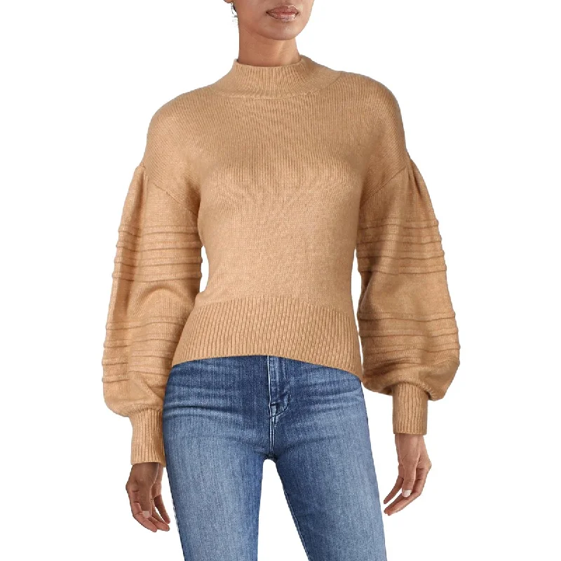 Comfortable Lounge Clothing Glamorous Fashion Offers Womens Cropped Knit Mock Turtleneck Sweater