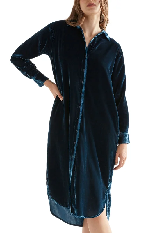 Women's High-Fashion Outfit Don't Miss Out SUURI VELVET SHIRT DRESS - A0833