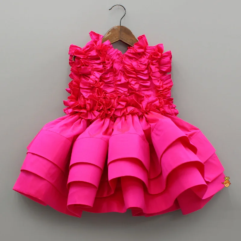 Casual Clothes For Women Fresh Fashion Discounts Pink Frills Enhanced Layered Dress