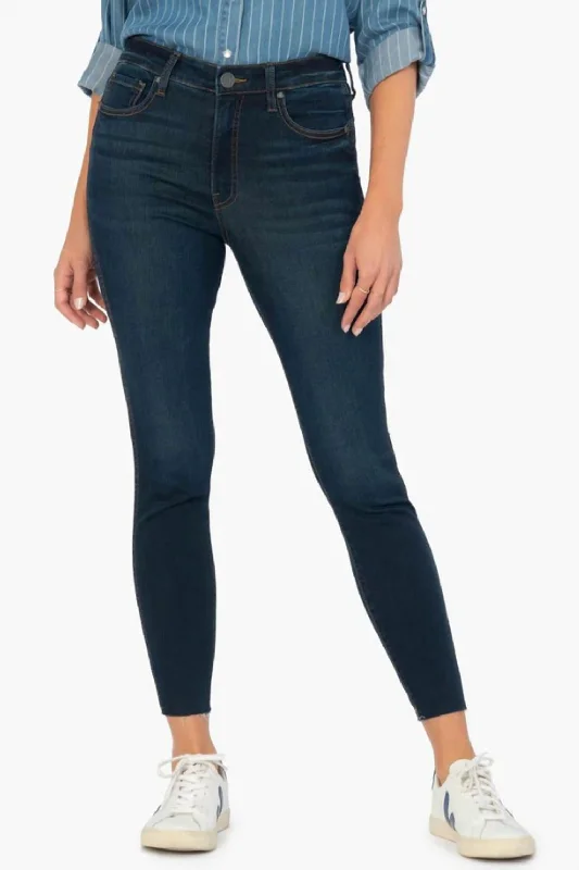 Women's Clothing For Casual Outings Easy Elegance Sales Connie High Rise Skinny Jeans In Deep Indigo Wash