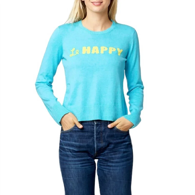 Women's Stylish Casual Garments Fashion Frontiers Liz Le Happy Sweater In Saltwater