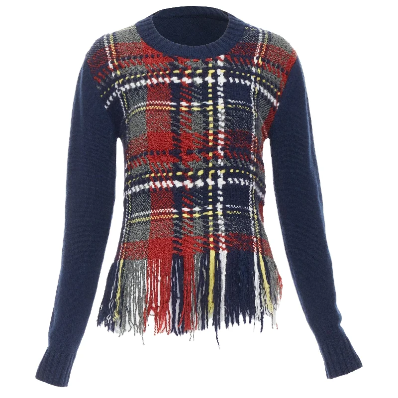 Chic Women's Garments Fresh Styles, Fresh Deals Dior plaid tartan cashmere silk sweater