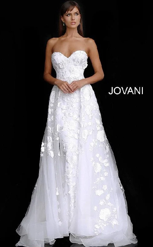 Women's Seasonal Clothes Fashion Frontiers Jovani 65935 Strapless Long Wedding Dress JB