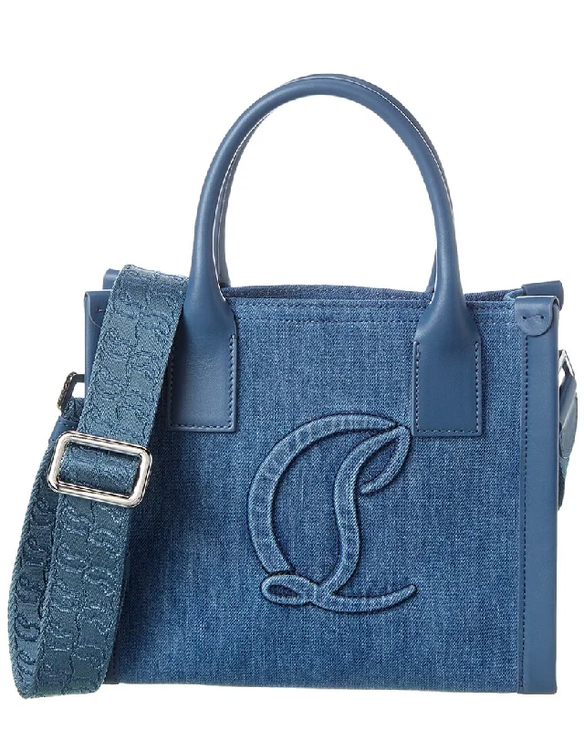 Stylish Women's Garments Unleash Your Fashion Christian Louboutin By My Side Denim & Leather Tote