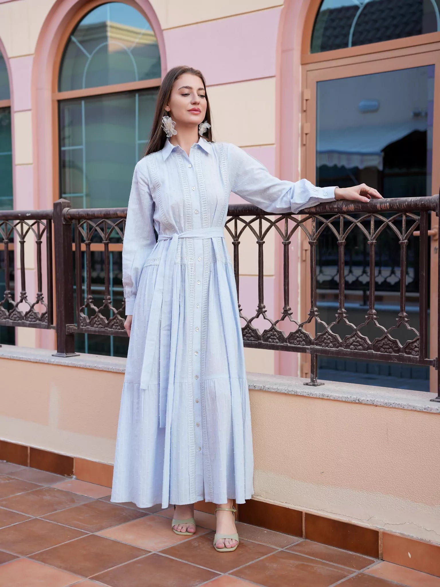 Women's Athletic Garments Fashion-Forward Viola Pastel Blue Long Dress