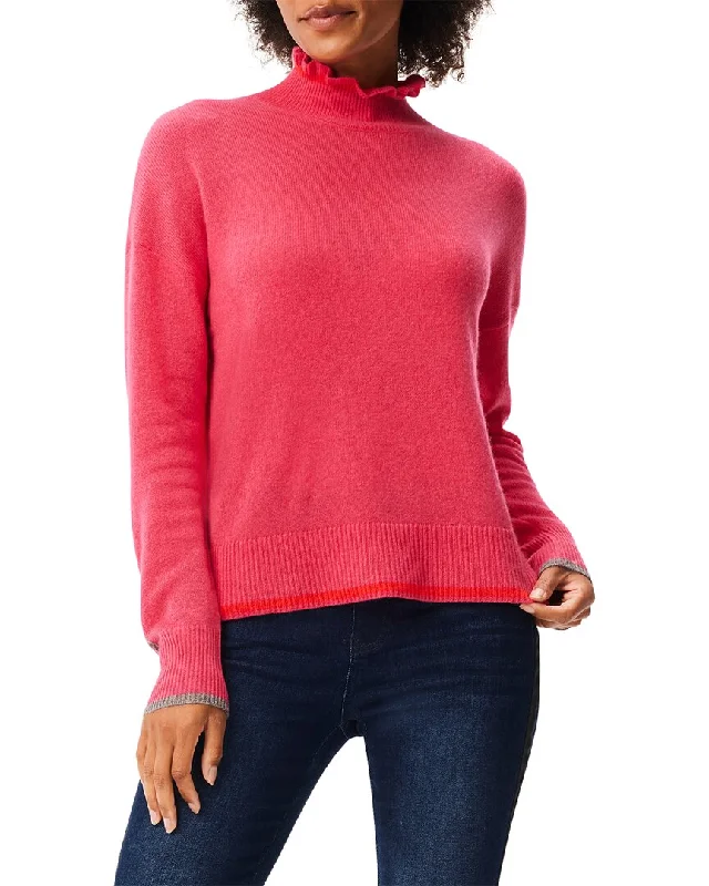 Women's High-Fashion Clothes Feminine Style Promotions NIC+ZOE Ruffled Up Cashmere Turtleneck Sweater