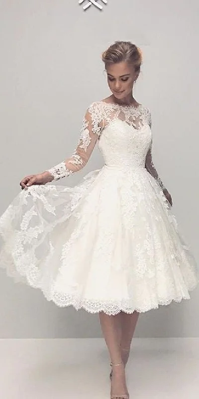 Women's Contemporary Apparel Break Fashion Norms Informal Vintage Short Wedding Dress