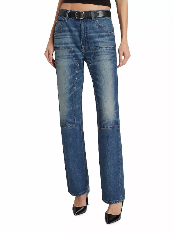 Women's Fashionable Clothing Sets Romantic Chic Deals Welder Straight-Leg Jeans In Simon Wash