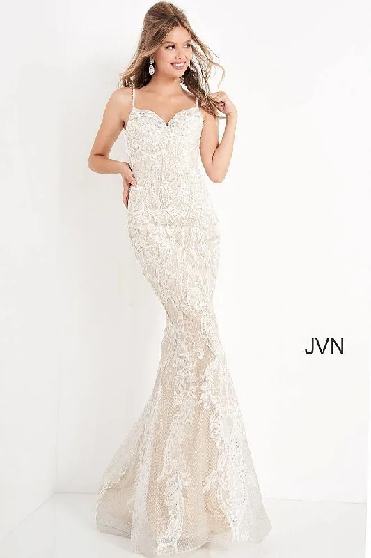 Women's Stylish Vacation Attire Find Your Unique Flair Jovani 65529 Long Formal Wedding Dress