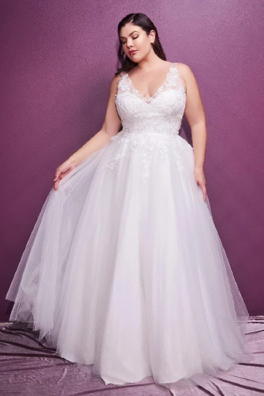 Women's Fashion-Forward Apparel Fashion Frontiers Cinderella Divine CD9178WC Long Plus Size Wedding Dress