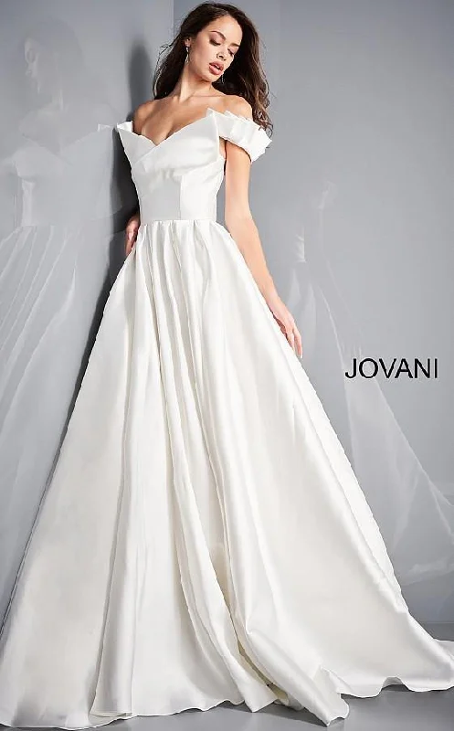 Casual Chic Clothing For Women Luxury Fashion Jovani 2500 Off the Shoulder A Line Bridal Gown JB