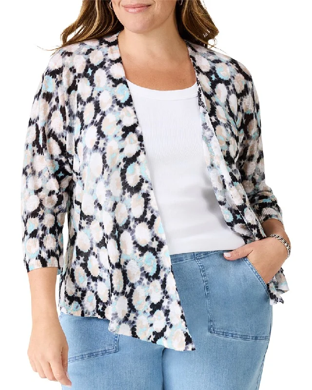 Women's Garments Sale Event, Prices Rock NIC+ZOE Plus Sand Dollar 4-Way Linen-Blend Cardigan