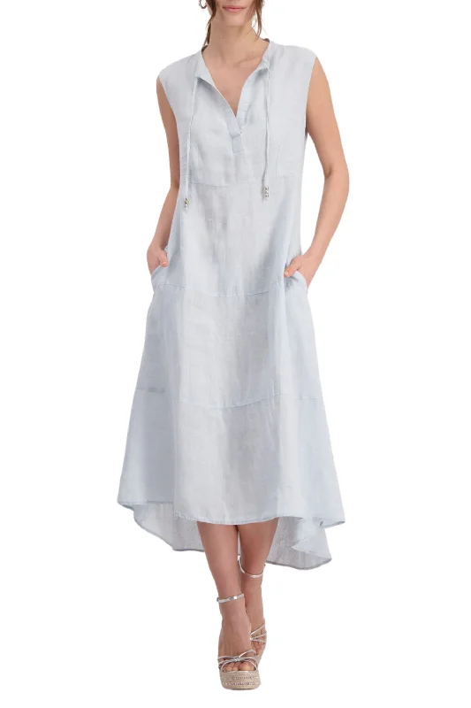 Women's Work Outfit Classic Chic Deals LINEN MAXI DRESS - 408566MNR