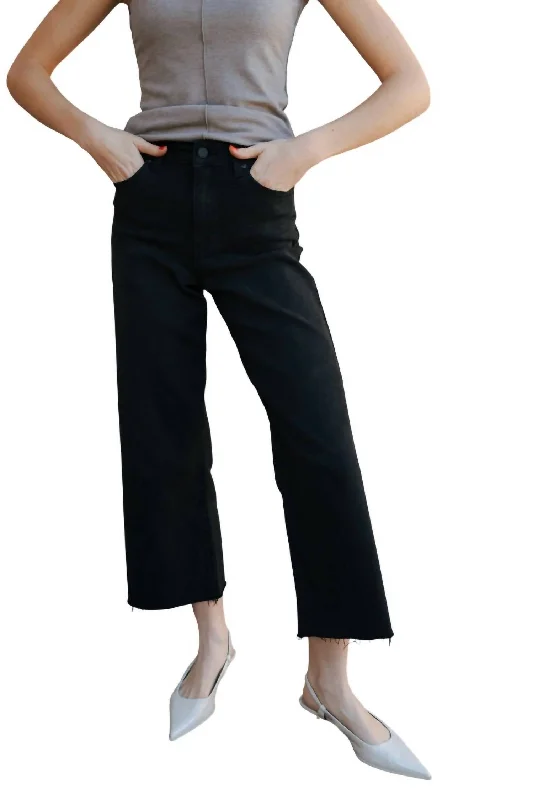 Women's Outerwear Attire Limited Stock, Big Discounts Slim Wide Leg Jean In Black