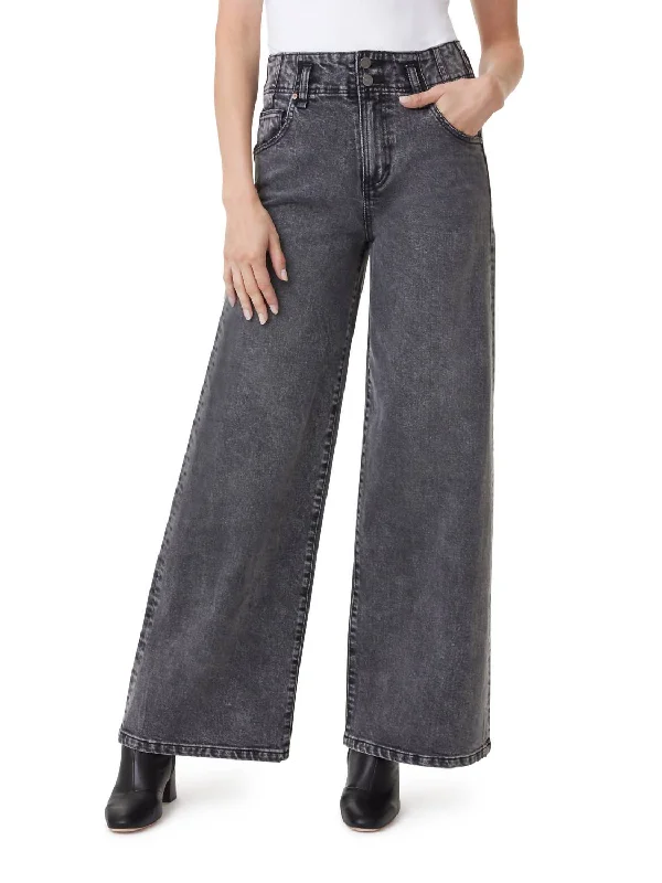 Women's Weekend Outfit Sustainable Fashion Extravaganza Easton Wide Leg Jeans In Steel Grey