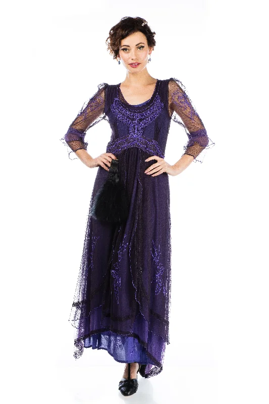 Classic Women's Clothing Styles Latest Fashion Kayla 1920s Titanic Style Dress in Purple by Nataya