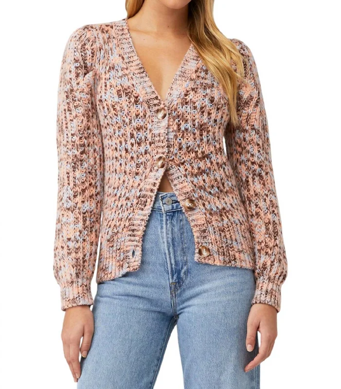 Fashion-Forward Women's Clothing Sophisticated Street Style Offers Gramcercy Cardigan In Blue Peach Multi