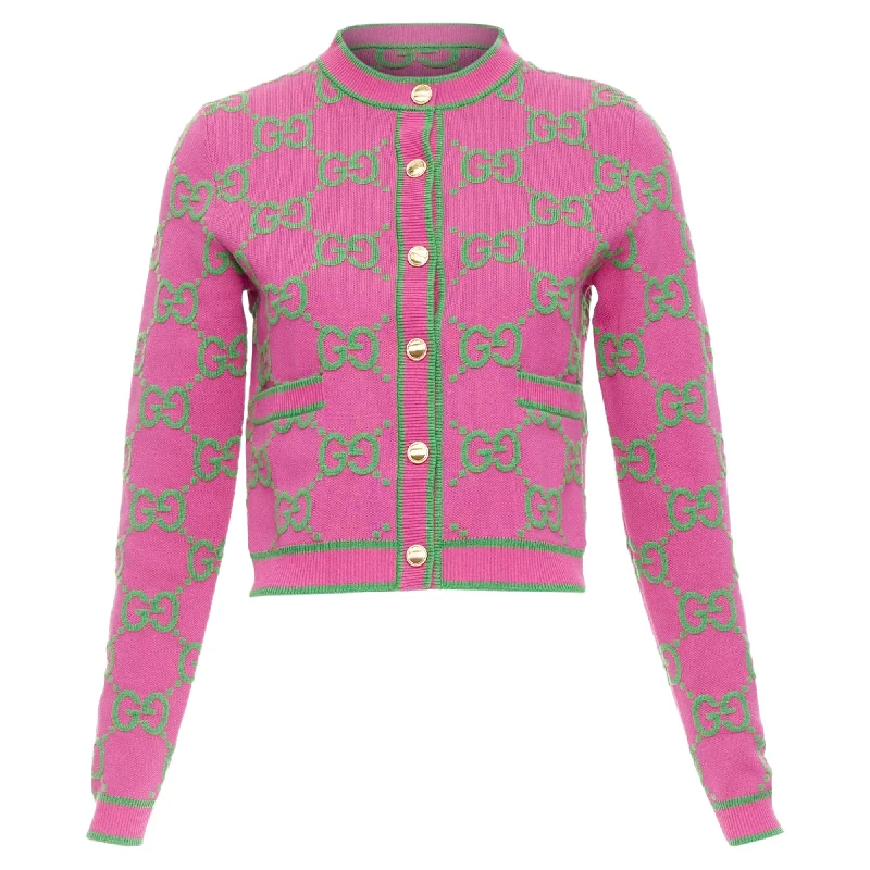 Women's High-Fashion Attire Explore What'S New Gucci silk blend GG Jacquard crop cardigan