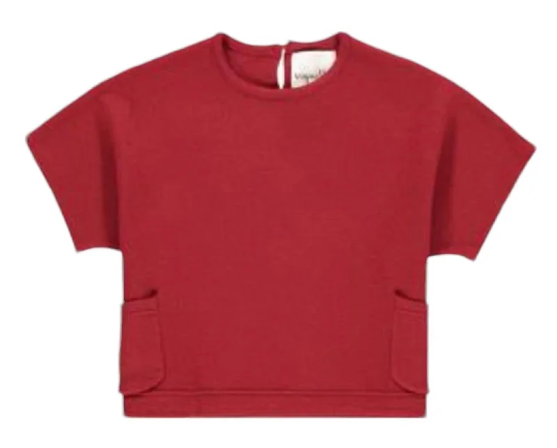 Women's Occasion Wear Clothing Premium Style Offers Women's Fiona Short Sleeve Sweater In Burgundy