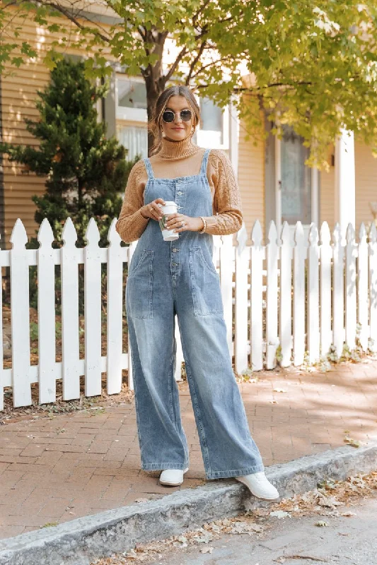 Women's Holiday Clothing Shop Sale Items Georgia Wide Leg Denim Overalls