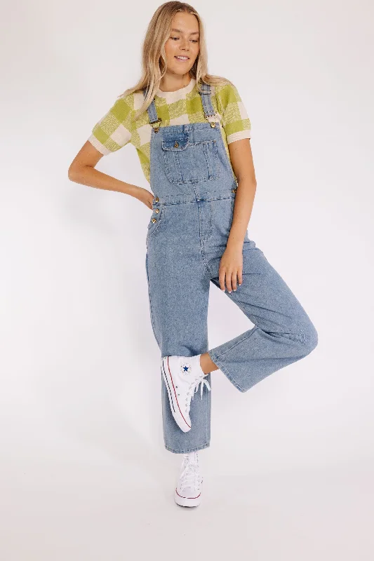 Women's Trendy Casual Outfit Trendy Women'S Wear Collection Maeven Overalls in Blue Denim