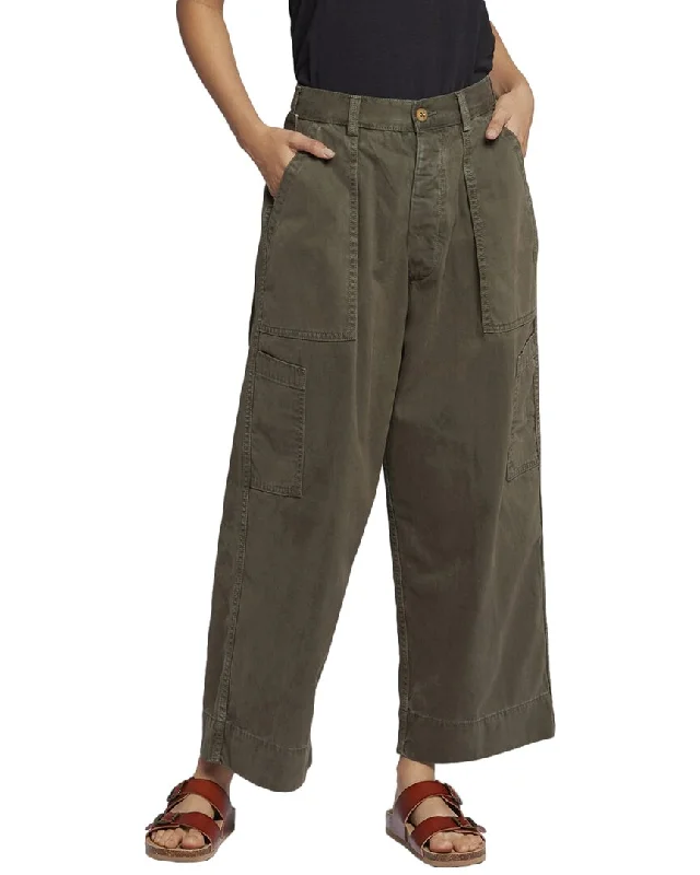 Women's Stylish Vacation Attire Forward Trendsetter Current/Elliott The Spectrum Basil Crop Wide Leg Jean