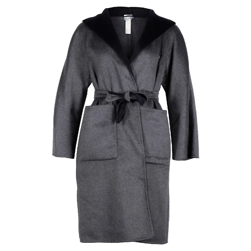 Casual Clothes For Women Max Mara Reversible Lilia Coat in Grey and Black Cashmere