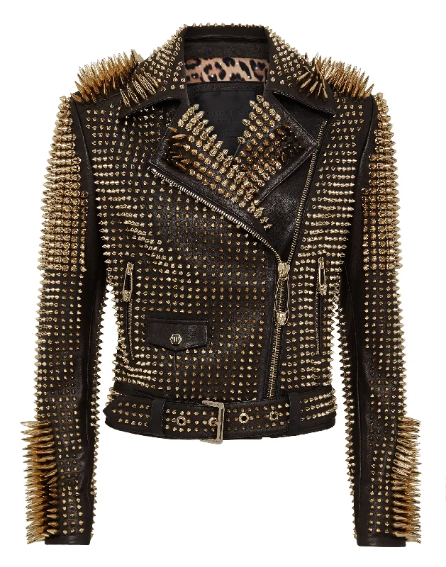 Women's Outfit Leather Biker Studs