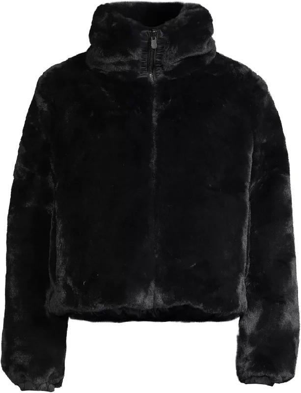 Stylish Women's Garments For Holidays Save the Duck Women's Jeon Faux Fur Jacket, Black