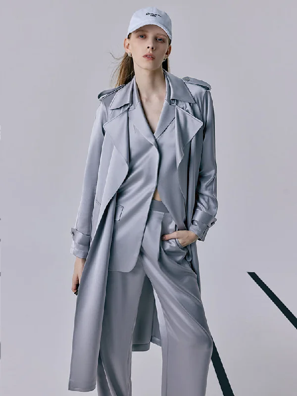 Women's Night-Out Outfit Acetate Women Trench Coat With Belt