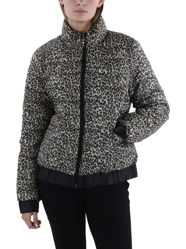 Women's Comfy Loungewear Outfit Womens Insulated Animal Print Puffer Jacket