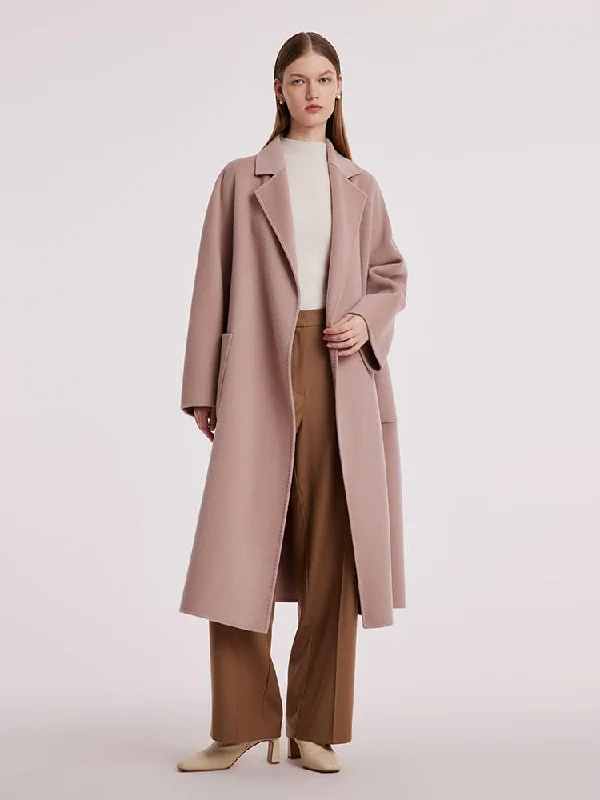 Women's Cozy Clothes Pure Cashmere Tie-up Women Coat