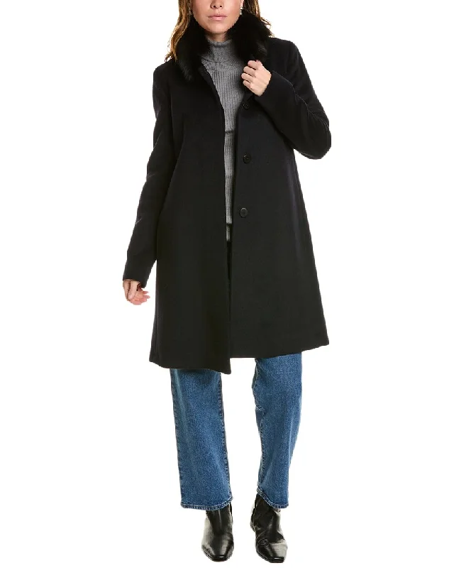 Women's Vacation Garments FLEURETTE Long Wool-Blend Coat