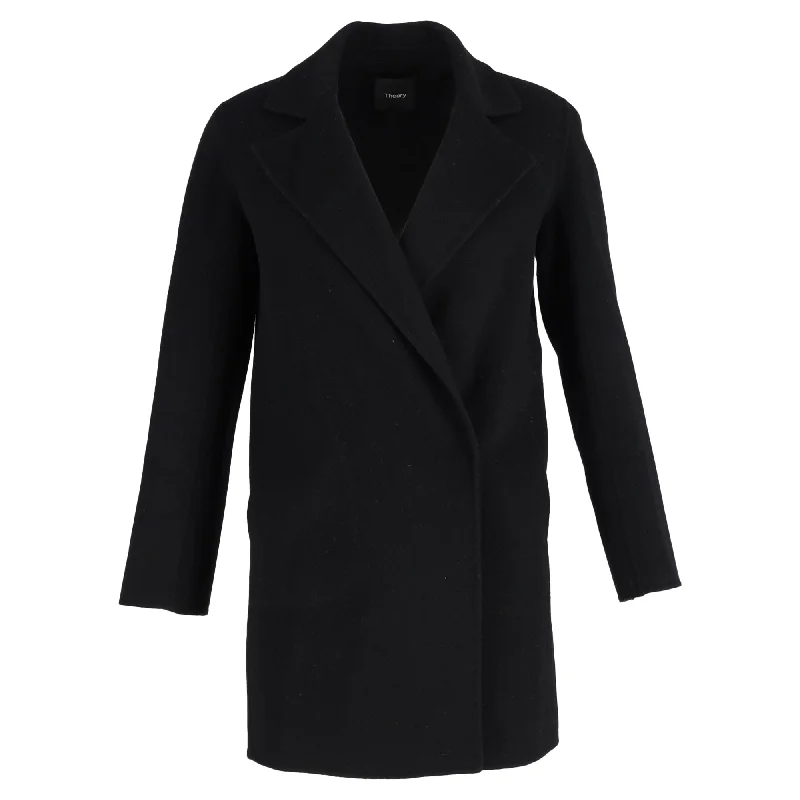 Modern Women's Clothes Theory Coat in Black Wool