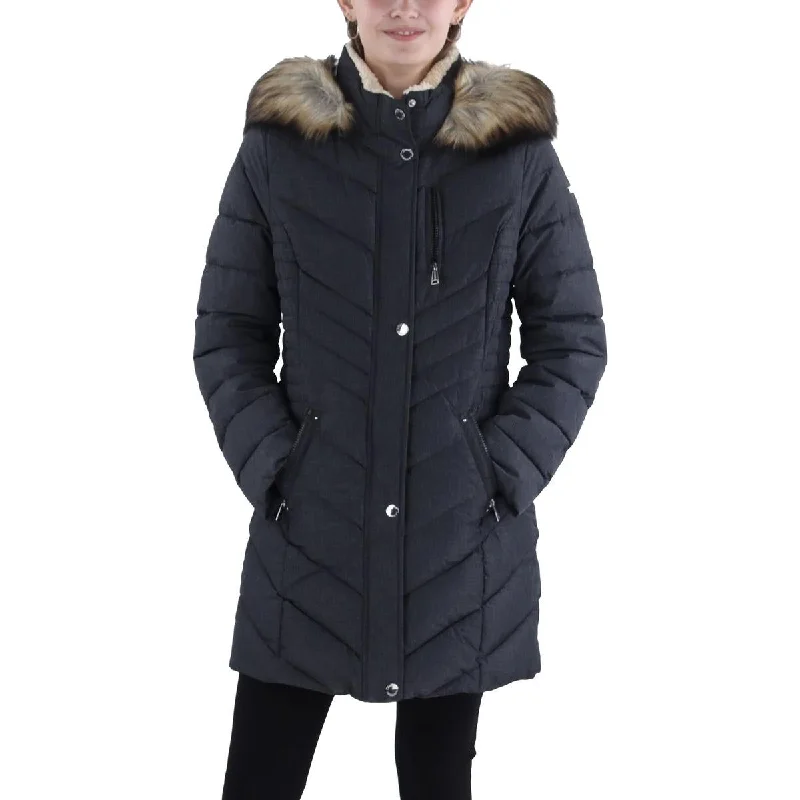 Huge Fashion Markdowns – Update Your Closet Now Womens Faux Fur Trim Hooded Puffer Jacket