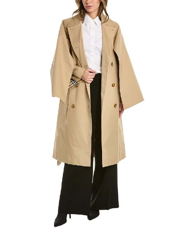 Women's High-End Clothing Burberry Gabardine Trench Coat