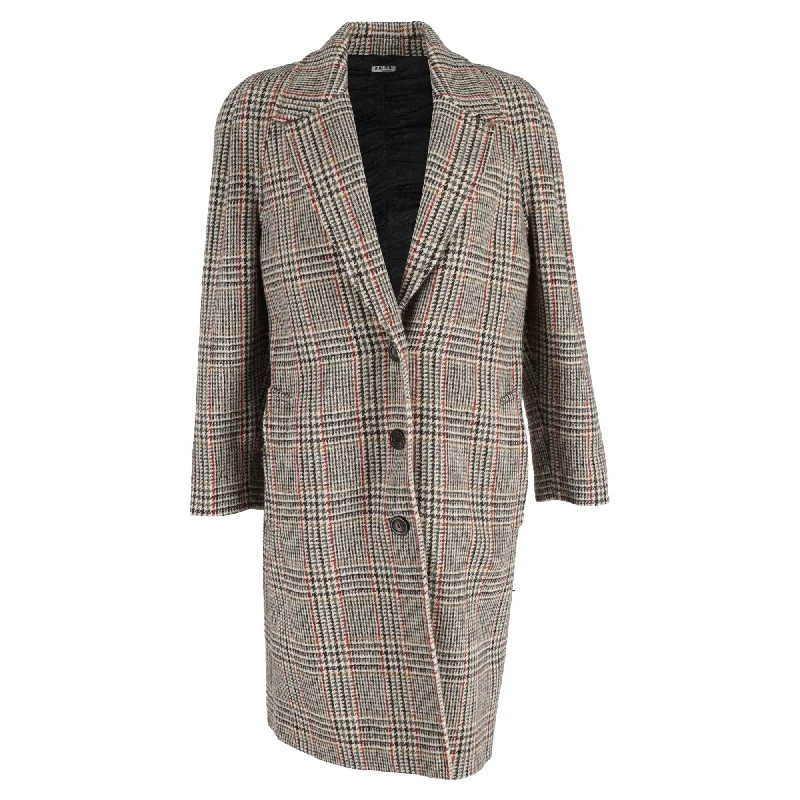 Charming Women's Garments Miu Miu Printed Single-Breasted Coat in Multicolor Wool