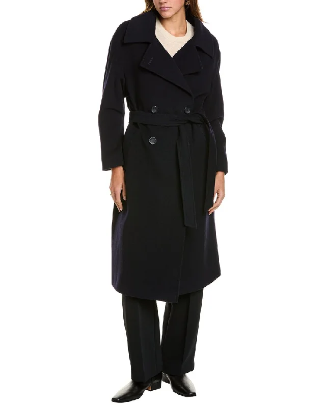 Casual Chic Women's Clothes Cinzia Rocca Icons Long Wool & Cashmere-Blend Trench Coat