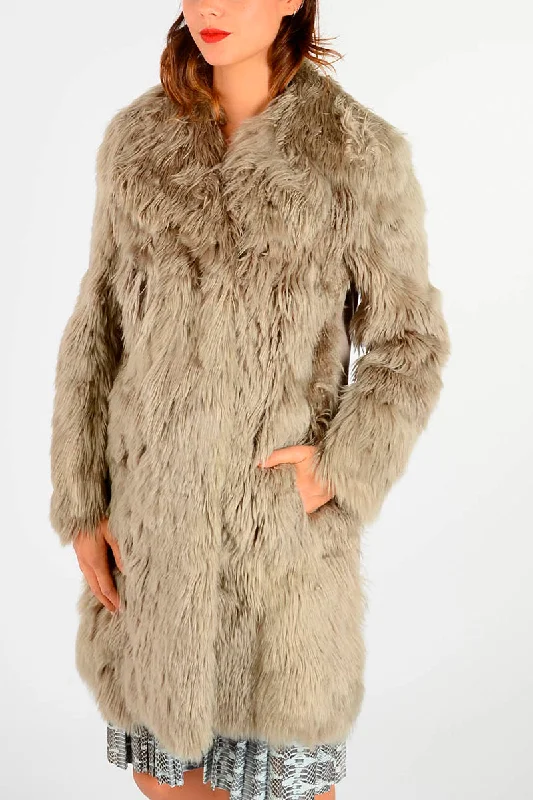 Stylish Outerwear Clothing For Women Maison Margiela MM1 Alpaca Real Fur Coat